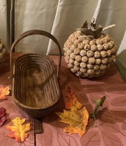 Hand Carved Rosewood Bowl Collapsible Oval Basket Style Decor
