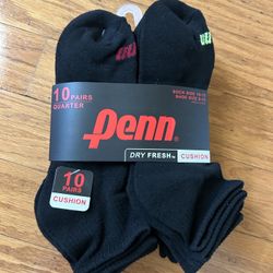 NWT Penn Men’s Quarter Socks 10 Pairs