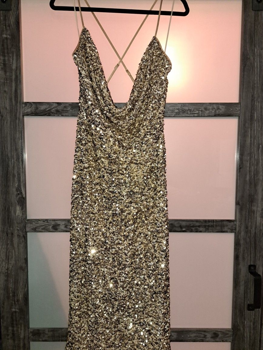 Gold Sequined Dress