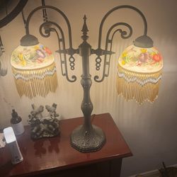 Table Lamp Tiffany Reverse Painted Glass