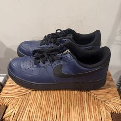 Nike Men's Air Force 1 Blue and Black Athletic Shoes Size 11
