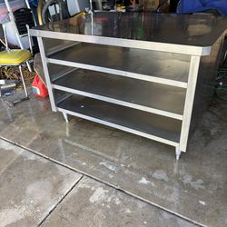 large stainless steel prep top table