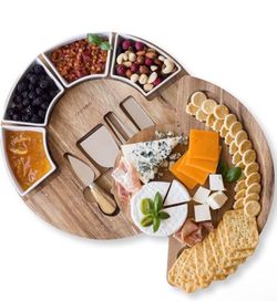 Cheese Board Set - Charcuterie Board Set and Cheese Serving Platter. US Patented 13 inch