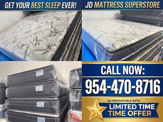 Upgrade your bedroom with a brand new, factory-sealed Pillow Top mattress and matching Box Spring set.
