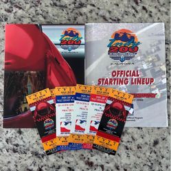 1996 Indy 200 at Walt Disney World Official Program, Starting Line-Up & 6-Unused “GOLD” Tickets. !!!😎 