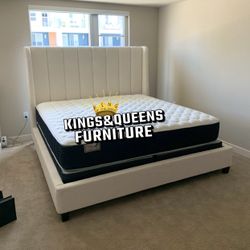 New Queen Bed Frame With Mattress 