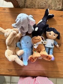 6 medium random plushies 