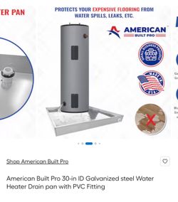 American Built Pro 30-in ID Galvanized steel Water Heater Drain pan with PVC Fitting