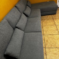 Sectional Sofa with Reversible Chaise, L-shaped Couch