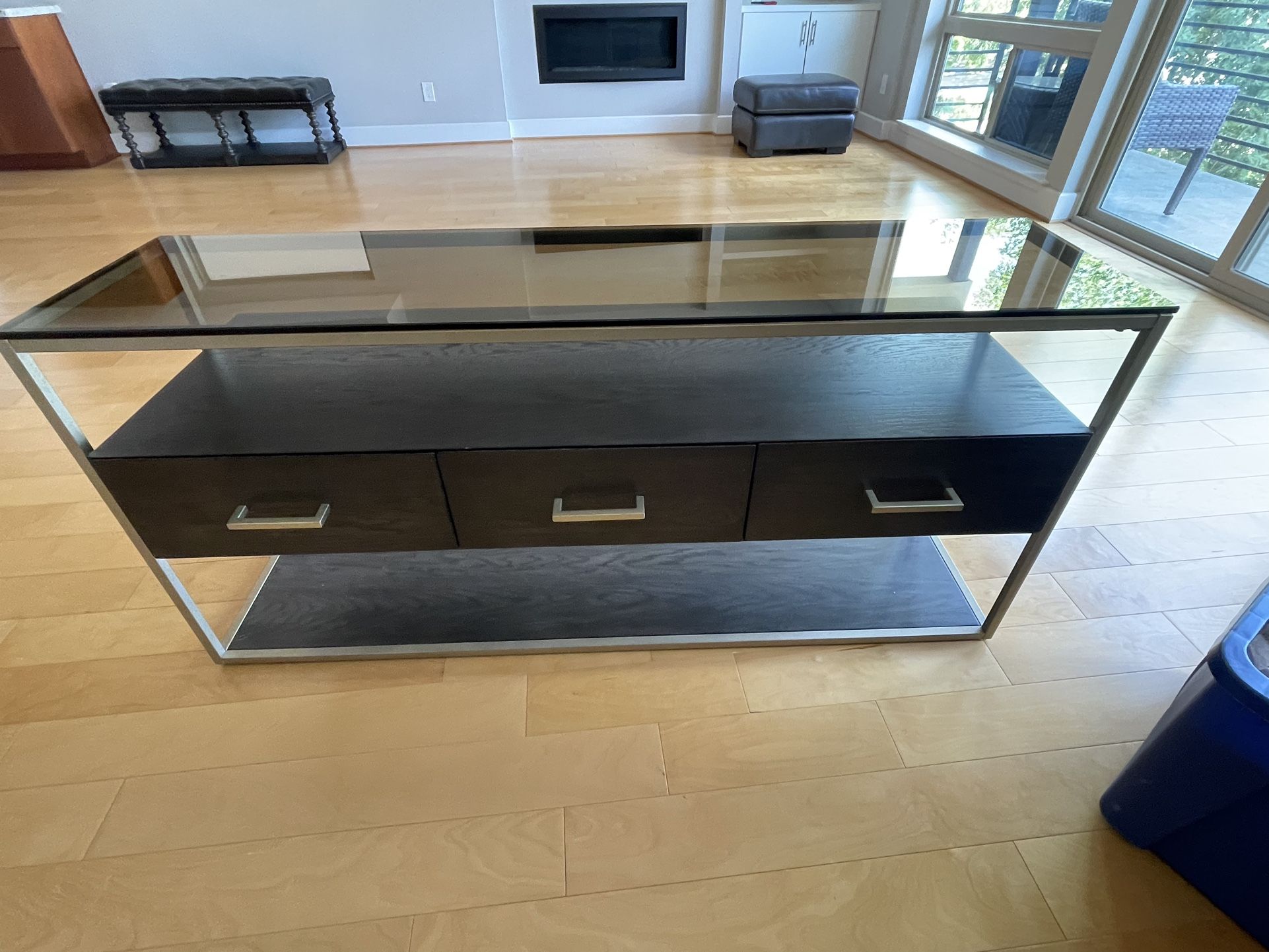 Glass & Wood Console table