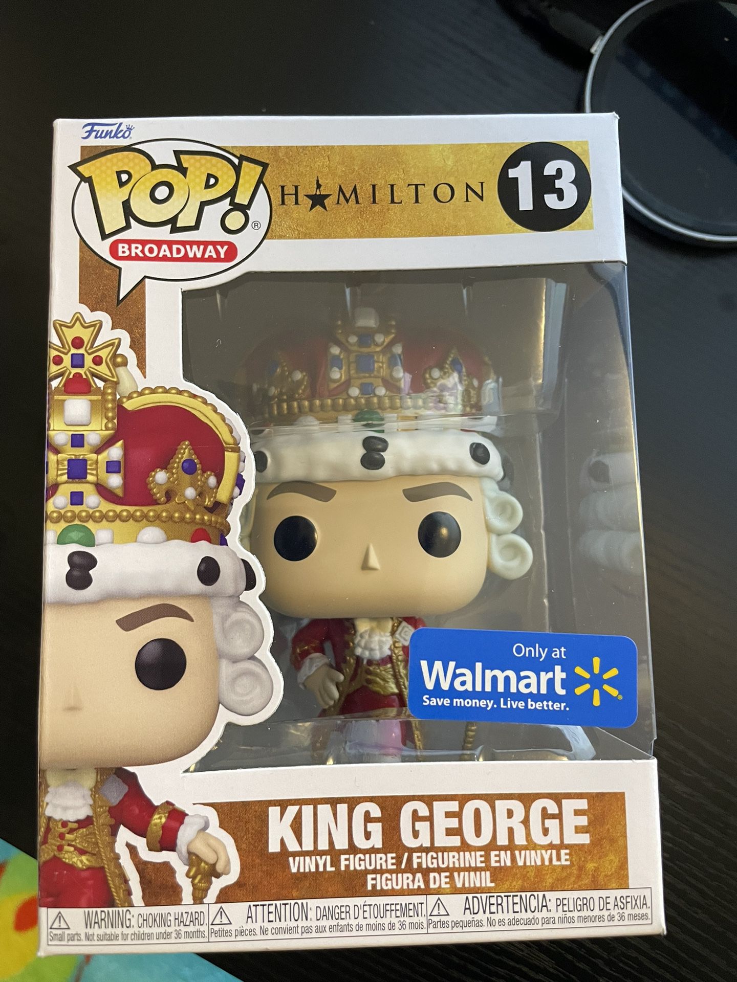 Hamilton Funko POP, King George Walmart Exclusive