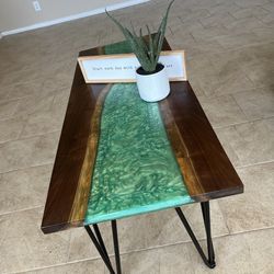 Epoxy table, Custom handmade epoxy table, wood and epoxy table