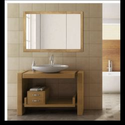 Richland 48-Inch Medicine Wood Cabinet in Nutmeg Oak