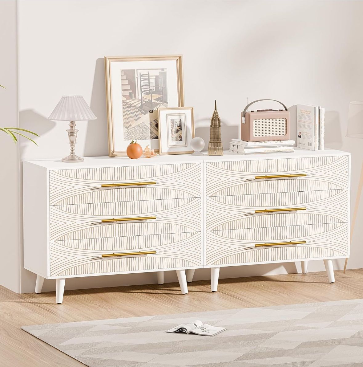 Nightstands Set of 2, End Tables Set of 2 with Drawers, White Night Stands for Bedroom, Farmhouse Sofa/Bed Side Table Set of 2