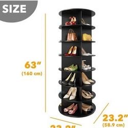 SpaceAid 7 Tier Rotating Shoe Rack(black