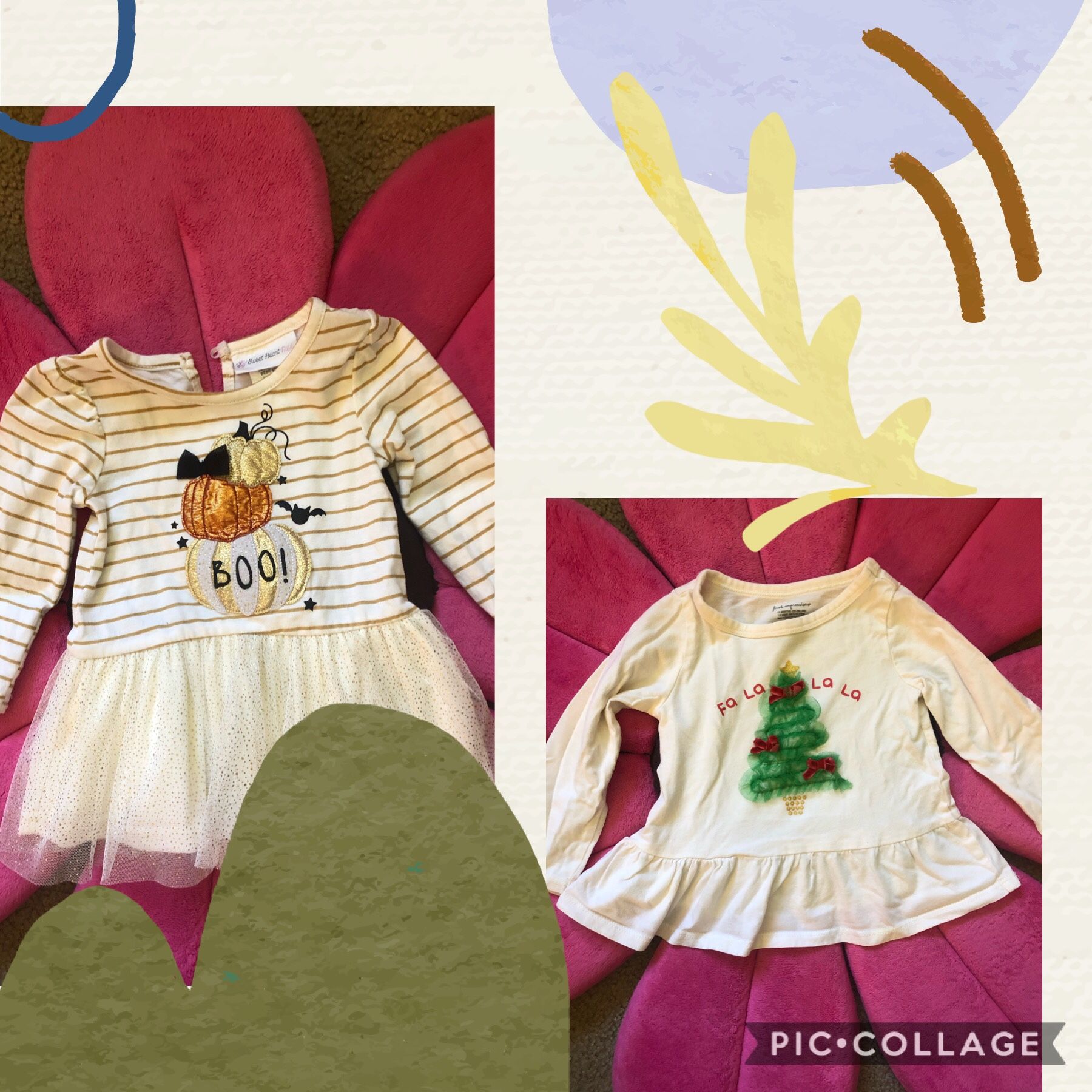 Baby Girl 12 Months Halloween And Christmas Tops