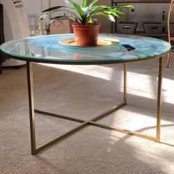 Glass Gold Coffee Table