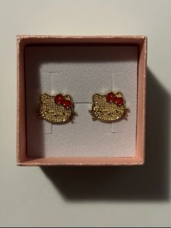 14k Gold Hello Kitty Studs 