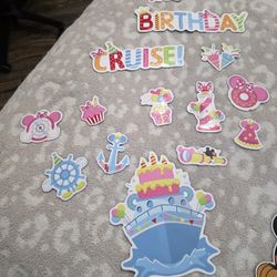 Birthday Cruise Door Magnets - 16 PCs Happy Birthday Magnet Cute Mouse Funny Magnetic Stickers
