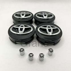 Set Of 8 Toyota Center Caps & Air Caps In Black 62mm Camry Avalon Corolla 