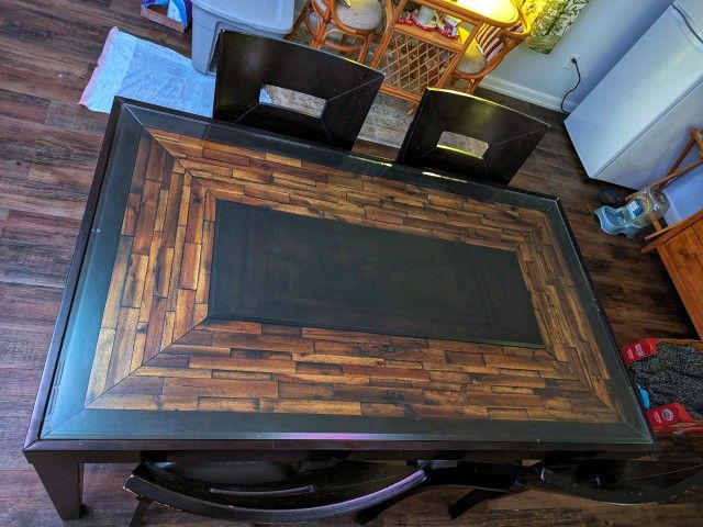 60" Glass Top Dining Table