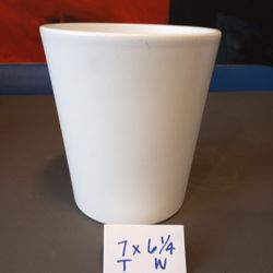 Tall Matte White Ceramic Plant Pot 