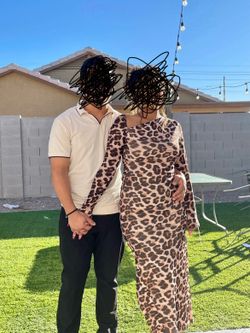Animal print long dress