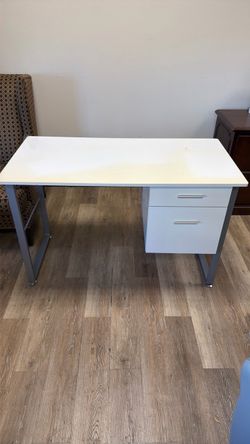 White Desk with Two Drawers