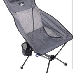 Cascade Ultralight Highback Camp Chair with Carry Bag For outdoor beach for Sports Events (GREY)