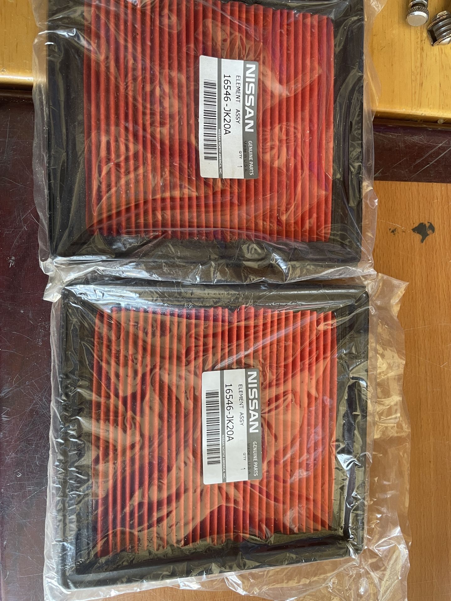 2 New Nissan / Infiniti Genuine Air Filters 16546-JK20A