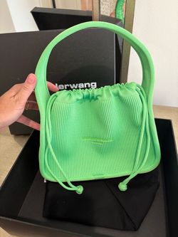 Alexander Wang New Ryan Small Nylon Bag In Neon Green Color Wang Logo