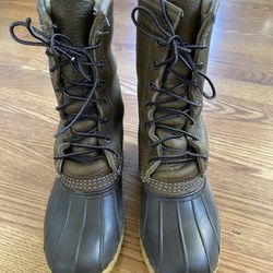 LL Bean Shearling Lined Duck Boots Women’s 10” Size 6M