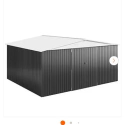 14 ft. W x 12 ft. D Metal Outdoor Storage Garden Tool Steel Shed with Lockable Doors and Vents (168 sq. ft.)