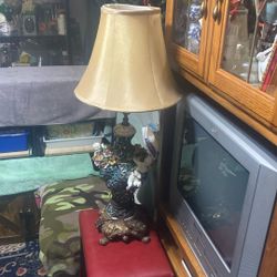 Vintage Mid-Century Capodimonte Style Italian Porcelain Lamp - Cherub & Floral