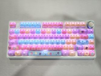 Custom Wireless Mechanical Keyboard - Cute Cat Themed Keycaps