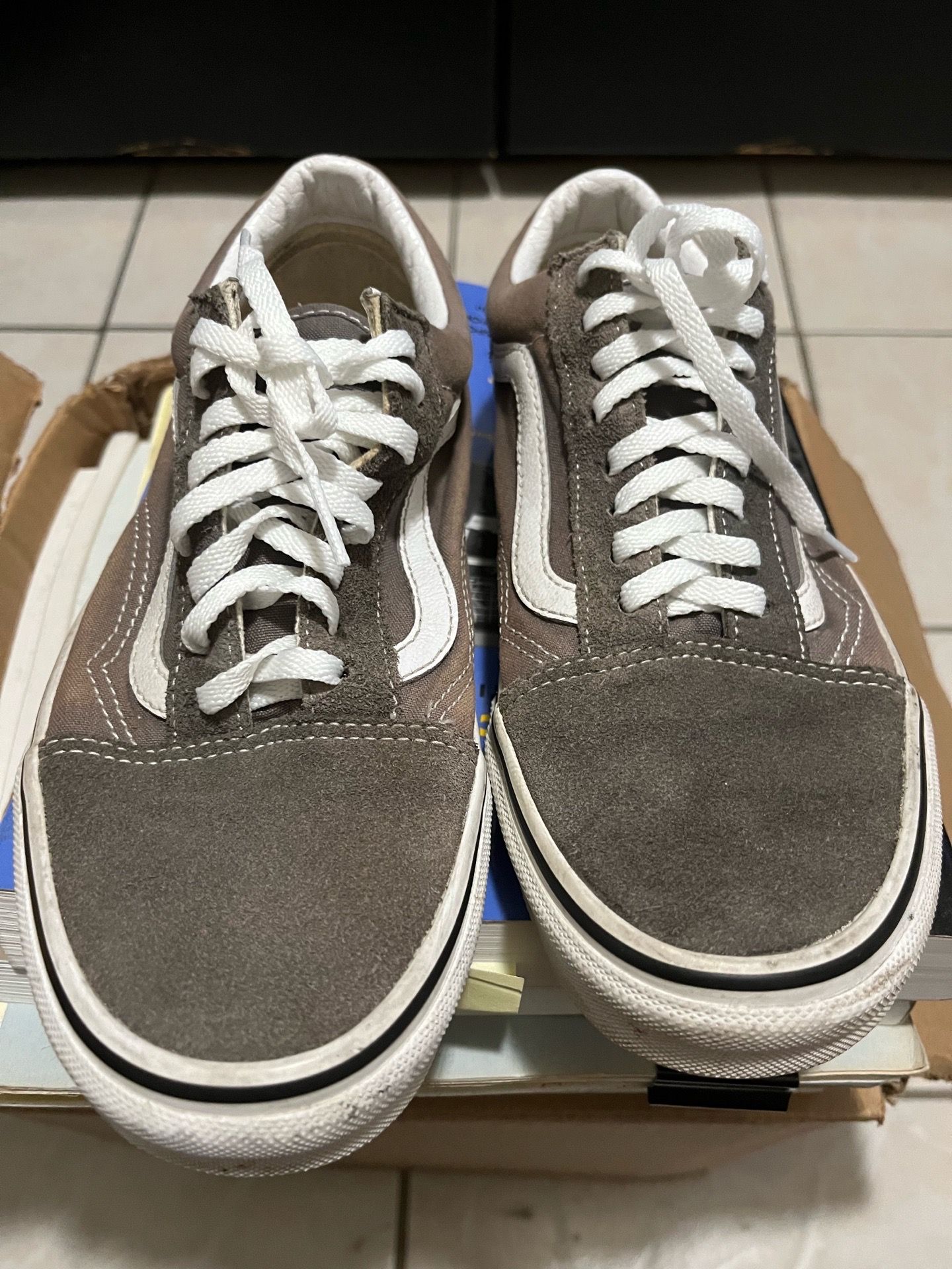 Gray Vans Low Top Shoes