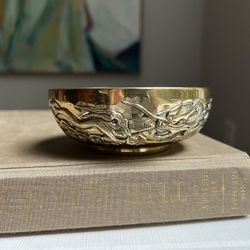 Small Vintage Brass Dragon Bowl ( firm on price )