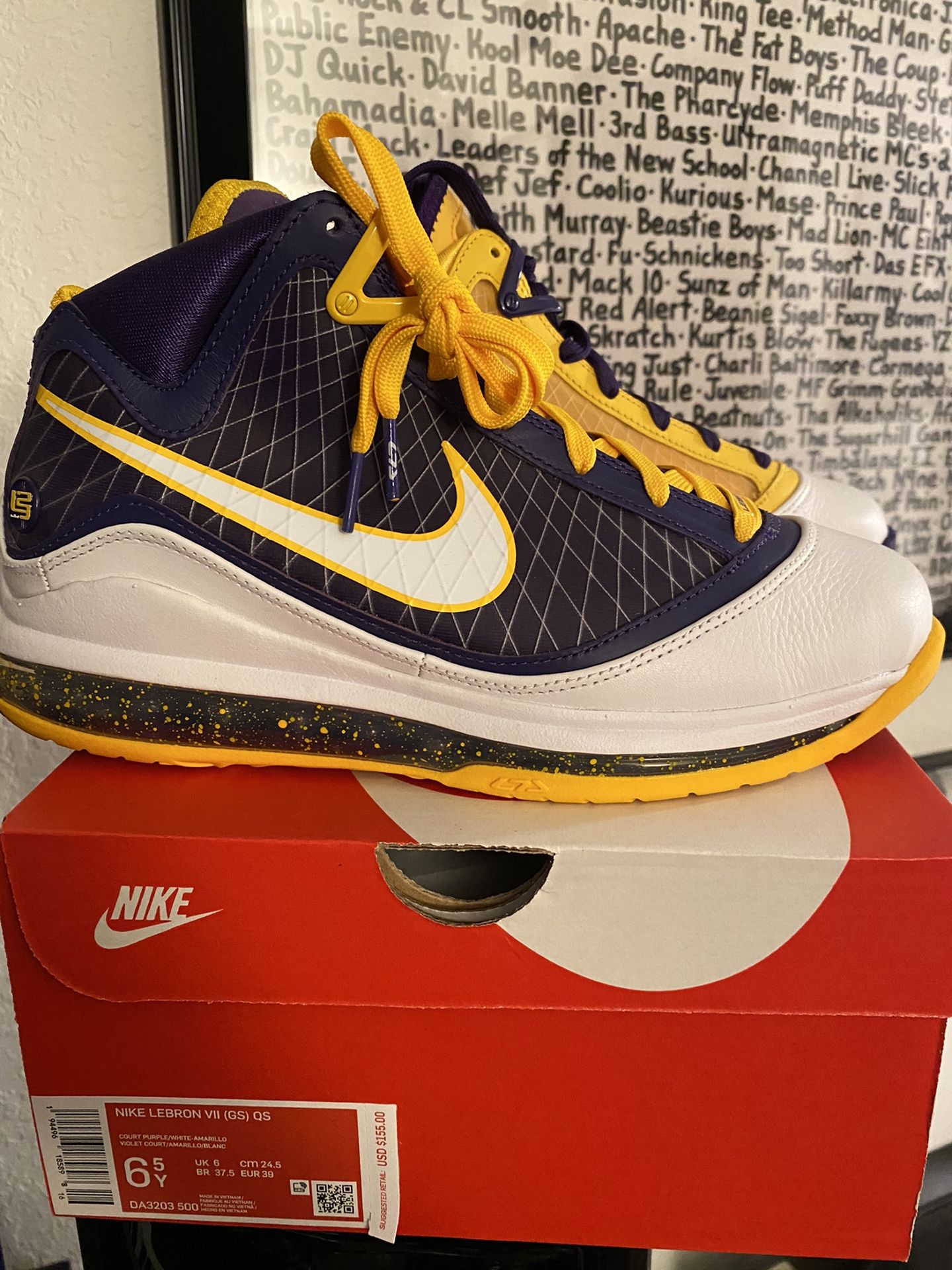 Lakers Size Nike Lebron Vii Qs Lakers Nike Lebron VII Media Day QS Lakers  Size Y