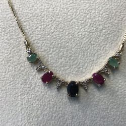 Sterling Gemstone Necklace