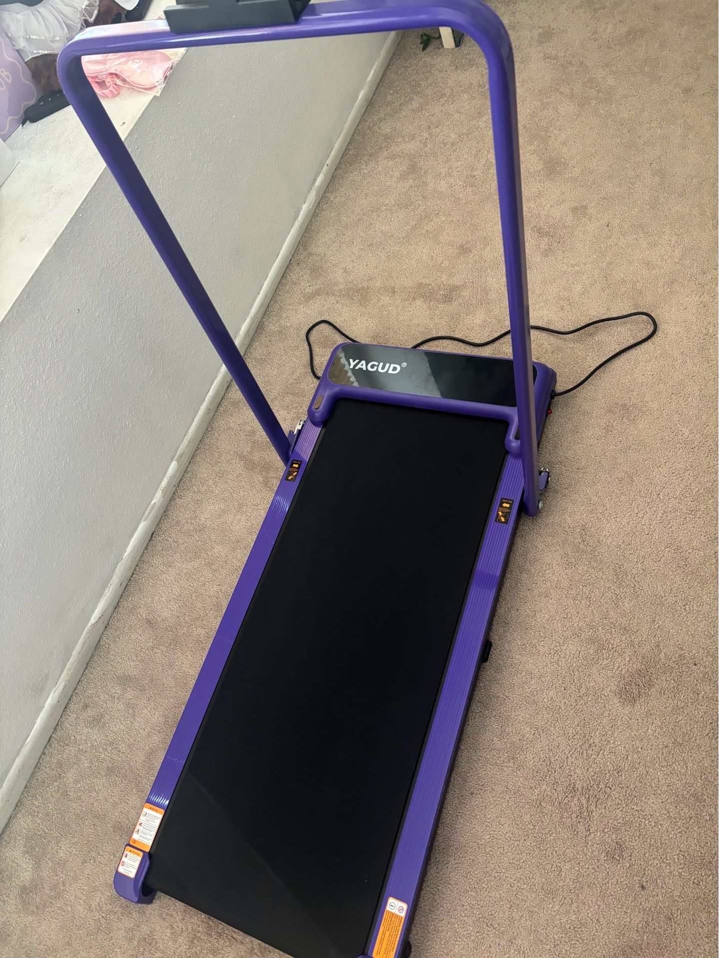 YAGUD Folding Walking Pad / Under Desk Treadmill – Purple