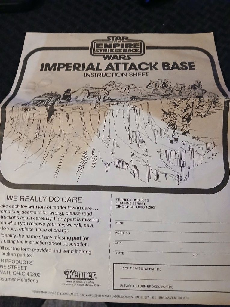 Star Wars Vintage Instruction Manual