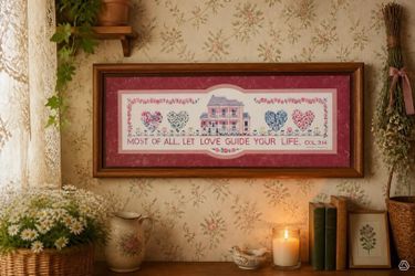 Cottage Core Framed Art Print "Love Notes" by Charles F. Humphrey  Col. 3:14