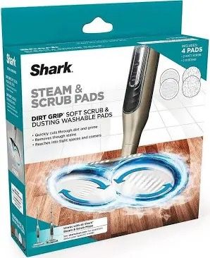 Shark Steam & Scrub Dirt Grip Soft Scrub Washable 4 Count Pads
