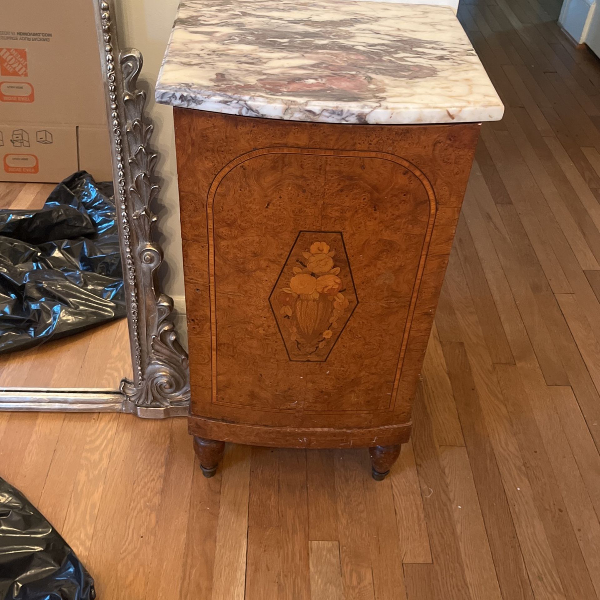 Antique Marble Top Side Table 