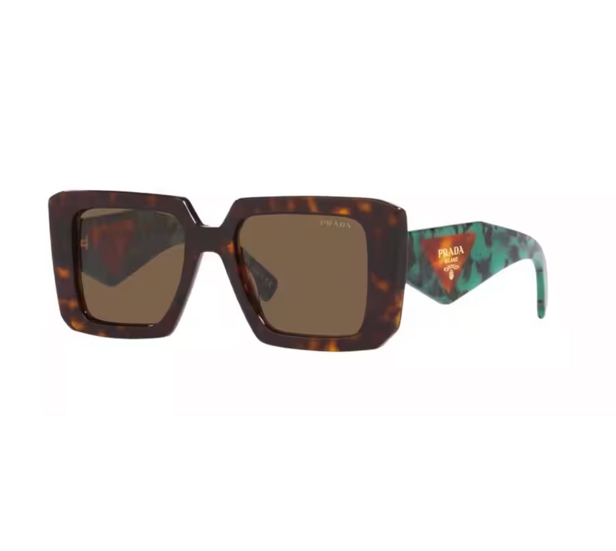 Prada SPR23Y Sunglasses Rectangular Tortoise Turquoise