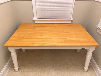Farmhouse Dining Table with Butcher Block Top