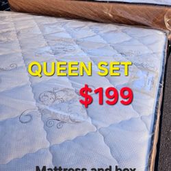 Ortopédic !! Queen Set $199 !! Mattress And Box  Spring