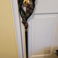 Bear/Gazelle Artisan Intricate Handcarved Cane