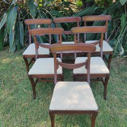 Tell City Antique Dining Mahogany Chairs Set Of Six 
