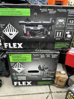 New Flex Tools 10” Table Saw And 12” Miter Saw W/ Battery Kits